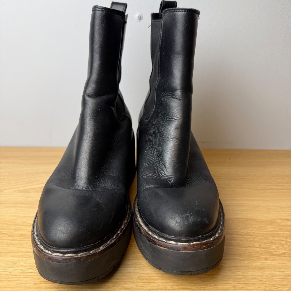 Sam Edelman Womens Chelsea Boot Black Leather Block Heel Whimsigoth Grunge Punk